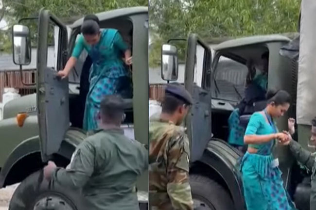 Security forces assist airline crew in flood-affected areas