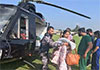 06 infants and mothers evacuated from Chilaw to Puttalam by SLAF helicopter
