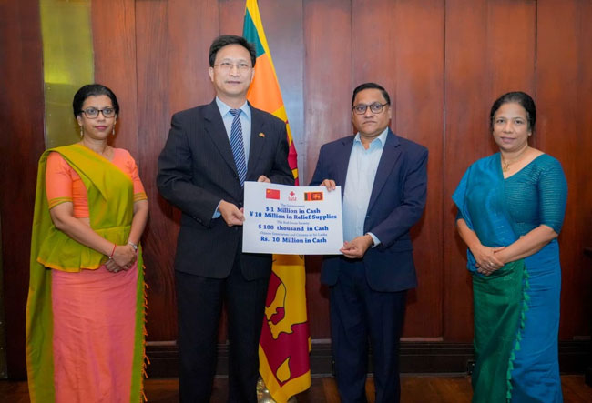 Sri Lanka receives USD 1 million donation and emergency relief aid from China