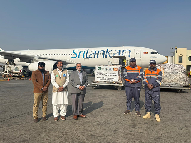 Pakistan sends 80 tons of humanitarian aid to Sri Lanka