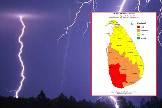 Advisory issued for severe lightning