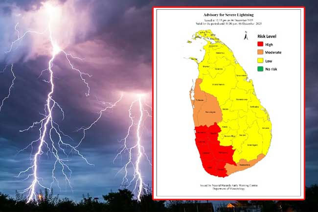 Advisory issued for severe lightning