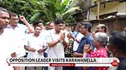 Opposition Leader Sajith visits flood-affected residents of Karawanella (English)