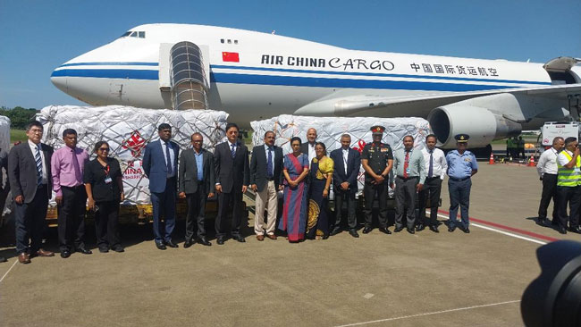 Chinese relief aircraft carrying Rs. 400M worth of aid arrives in Sri Lanka