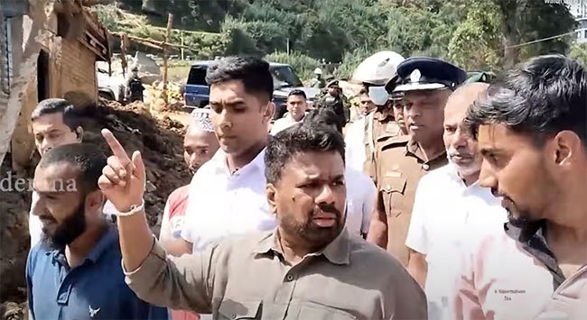 President inspects Rendapola landslide site