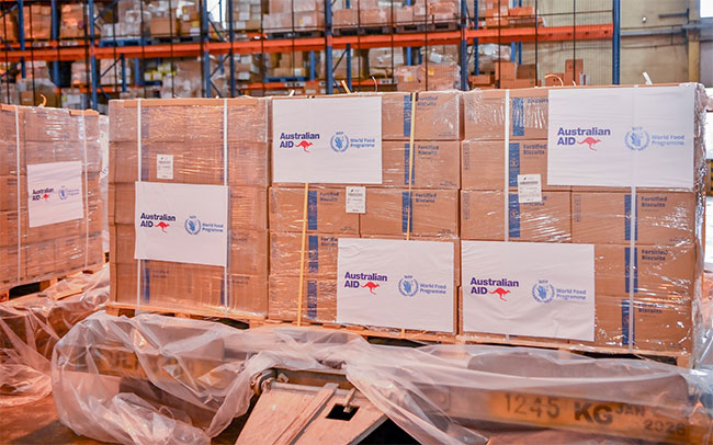 20 MT food aid from Australia and WFP arrives to support cyclone-affected communities