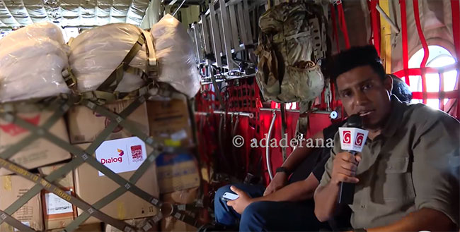 US C-130J Super Hercules aircraft leaves for Jaffna with relief supplies collected by Manusath Derana