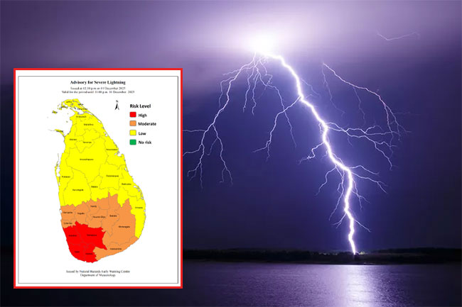 Advisory issued for severe lightning