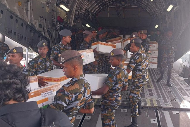 Indian aircraft carrying 25MT of essential supplies including medicine arrives
