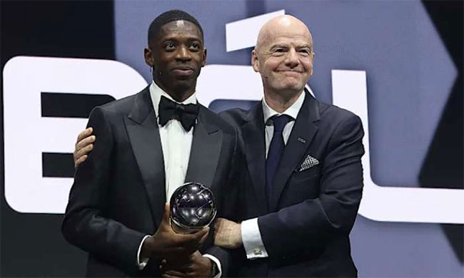 France forward Ousmane Dembele wins Fifa Best men�s player of the year