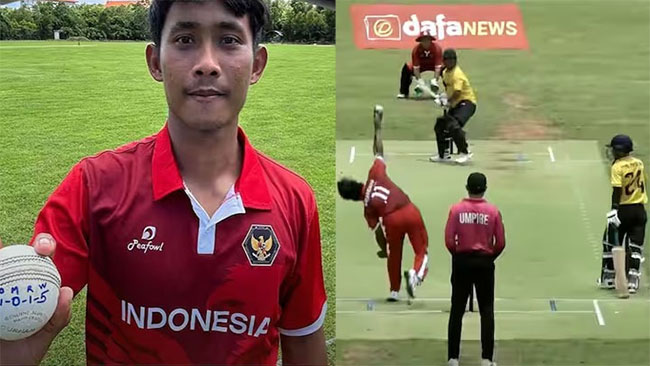   Indonesia bowler enters record books, surpassing Malinga�s four-wicket over