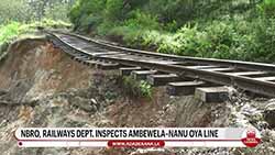 Officials inspect damaged upcountry railway line;suspended train services in some lines recommence (English)