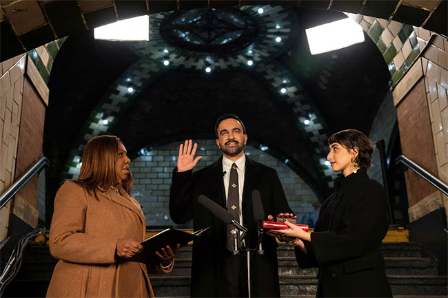 Zohran Mamdani sworn in as New York City mayor at historic subway station