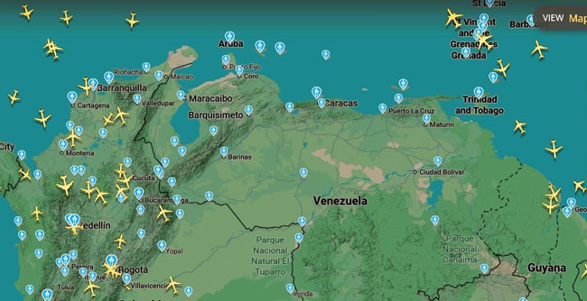 FAA bans US commercial flights in Venezuela airspace over �ongoing military activity� ahead of explosions in Caracas
