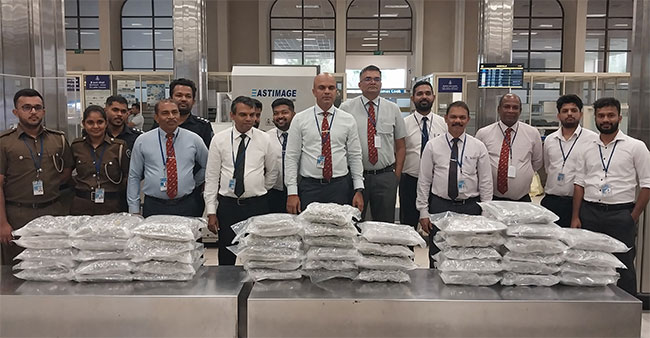 Three Indian nationals arrested at BIA with �Kush cannabis� valued at Rs. 500 mn