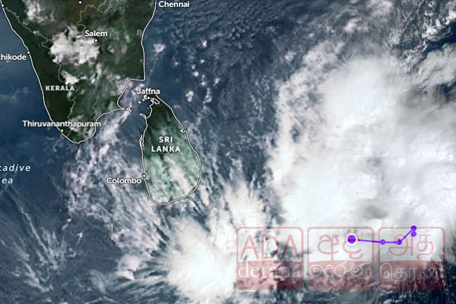 Low-pressure system in Bay of Bengal currently about 700km from Batticaloa