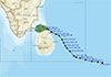Depression over Bay of Bengal likely to cross Mullaitivu Coast; heavy rain and winds expected