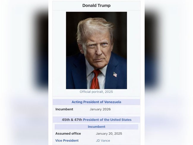 Trump declares himself �Acting President of Venezuela� days after Maduro capture