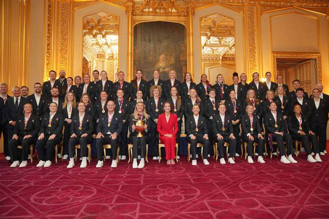 Princess of Wales hosts England Women�s Rugby World Cup winners