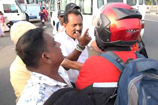Kalutara MC member arrested for assaulting motorcyclist during SJB protest