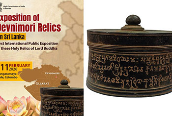Exposition of sacred Devnimori Relics of Lord Buddha to begin at Gangaramaya