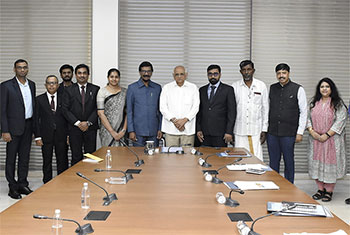JVP delegation holds talks with Gujarat CM to strengthen India-Sri Lanka ties