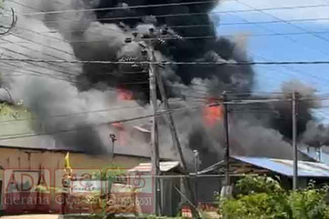 Fire breaks out at helmet factory in Kurunegala
