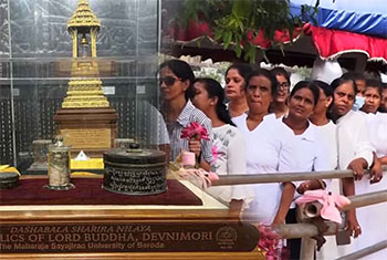 Public urged not to join queues to venerate sacred Devnimori relics at Gangaramaya