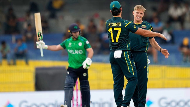   Australia start T20 WC campaign with thumping win over Ireland