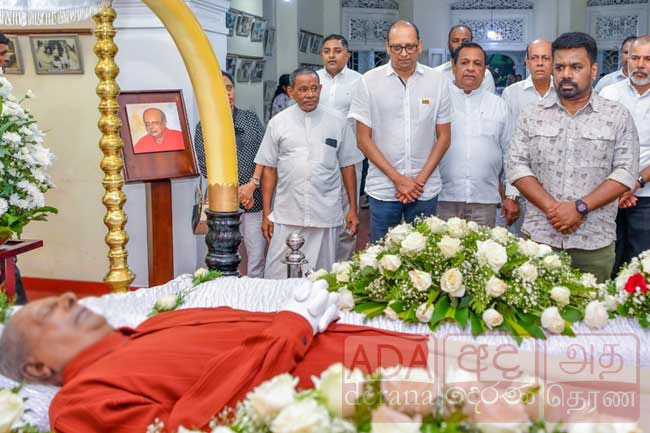 President Dissanayake pays last respects to late Prof. Tissa Vitarana