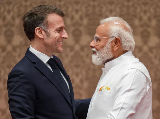 French President praises India�s growing global influence in innovation