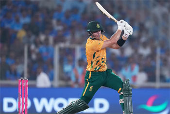 David Miller, Dewald Brevis lift South Africa to 187/7 in Super 8 match against India
