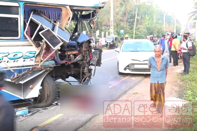 Bus driver dies following head-on collision in Moronthuduwa