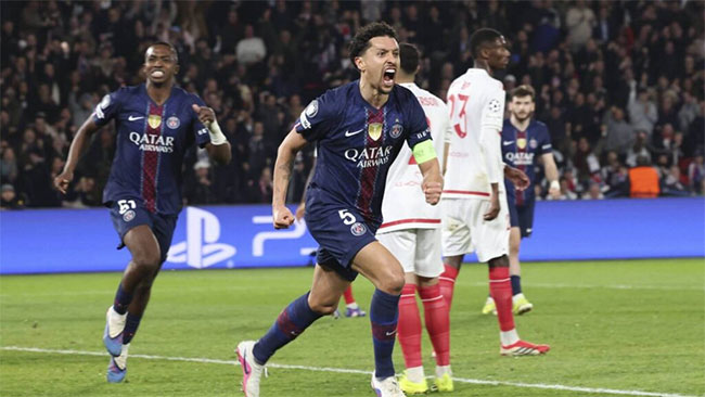 Champions League: Holders PSG knock out 10-man Monaco to reach last 16