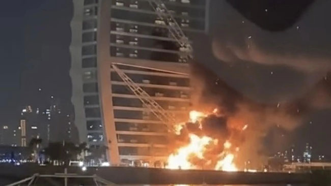 Dubai says drone debris causes fire at Burj Al Arab Hotel