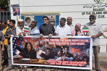 Protest near Iranian Embassy in Colombo�