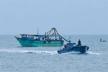 Navy seizes fishing trawler with suspected narcotics haul in southern seas; 6 arrested