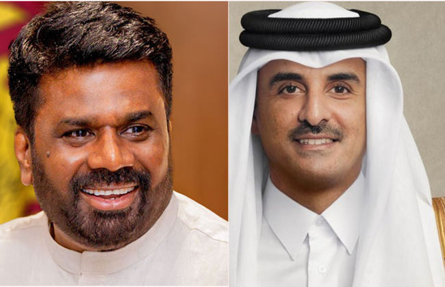 President Anura Kumara and Qatar Amir discuss regional developments and bilateral concerns