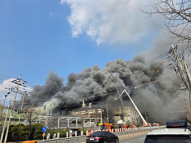 Some 50 hurt in fire at car parts factory in South Korea