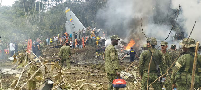 At least 34 killed in Colombia military plane crash, governor says
