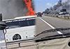Luxury private bus catches fire on expressway; No Injuries reported
