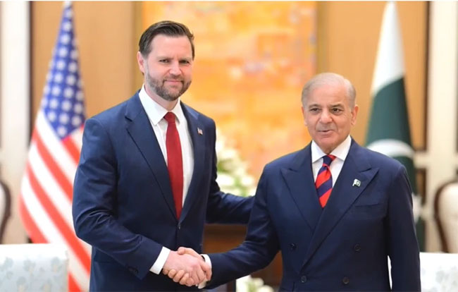 US Vice President JD Vance meets Pakistan PM Shehbaz Sharif
