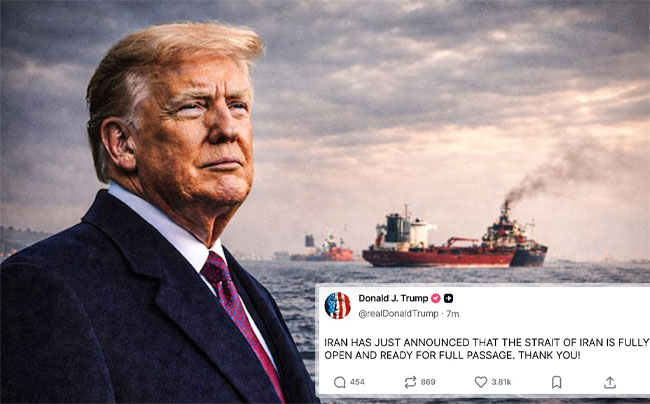 Trump says �thank you� after Iran announces opening of Strait of Hormuz