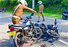 Three injured in motorcycle collision on Neluwa�Morawaka road