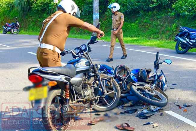 Three injured in motorcycle collision on Neluwa�Morawaka road