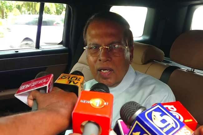 Ex-President Maithripala Sirisena leaves Bribery Commission after recording statement