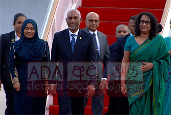 Maldivian President Mohamed Muizzu arrives in Sri Lanka