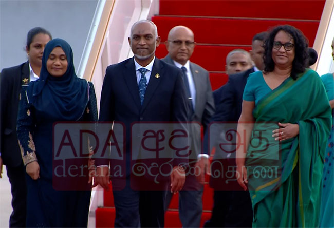 Maldivian President Mohamed Muizzu arrives in Sri Lanka