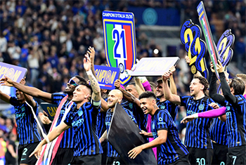Inter Milan win Italian title for third time in six seasons