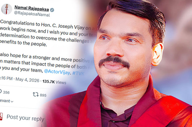 Namal congratulates Vijay, calls for a more positive relationship with Sri Lanka 